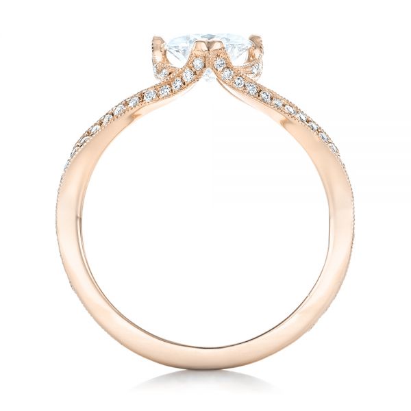 18k Rose Gold 18k Rose Gold Custom Diamond Engagement Ring - Front View -  102412