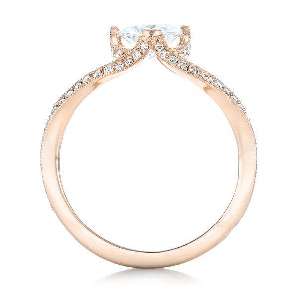 14k Rose Gold 14k Rose Gold Custom Diamond Engagement Ring - Front View - 102412