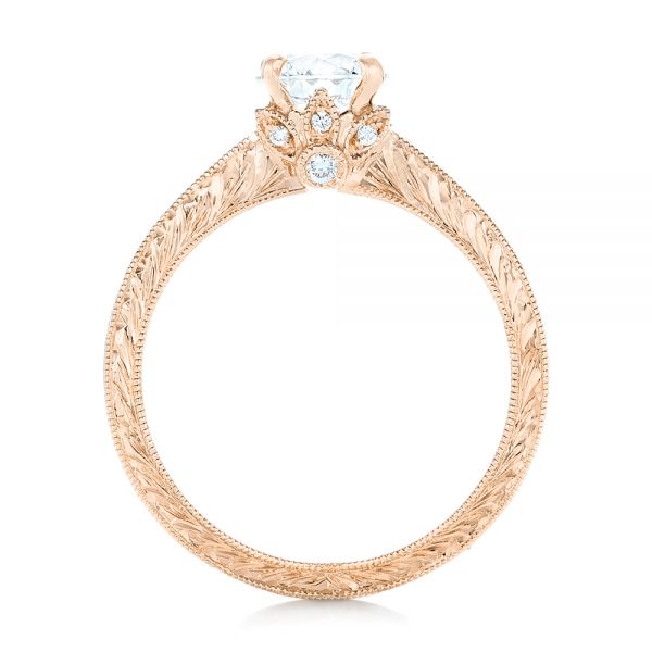 18k Rose Gold 18k Rose Gold Custom Diamond Engagement Ring - Front View -  102471