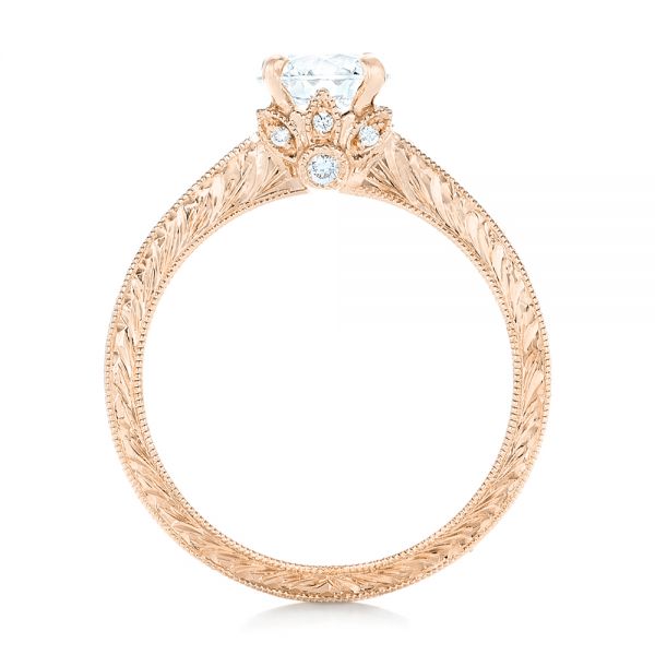 14k Rose Gold 14k Rose Gold Custom Diamond Engagement Ring - Front View - 102471