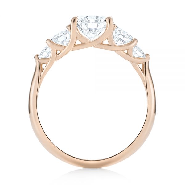 18k Rose Gold 18k Rose Gold Custom Diamond Engagement Ring - Front View -  103406