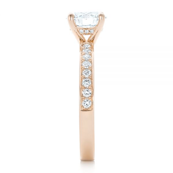 14k Rose Gold 14k Rose Gold Custom Diamond Engagement Ring - Side View -  102381
