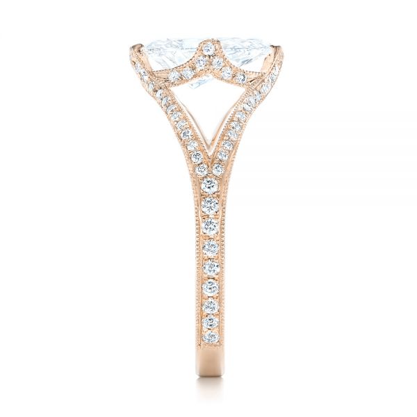 14k Rose Gold 14k Rose Gold Custom Diamond Engagement Ring - Side View - 102412