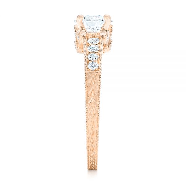 14k Rose Gold 14k Rose Gold Custom Diamond Engagement Ring - Side View - 102471