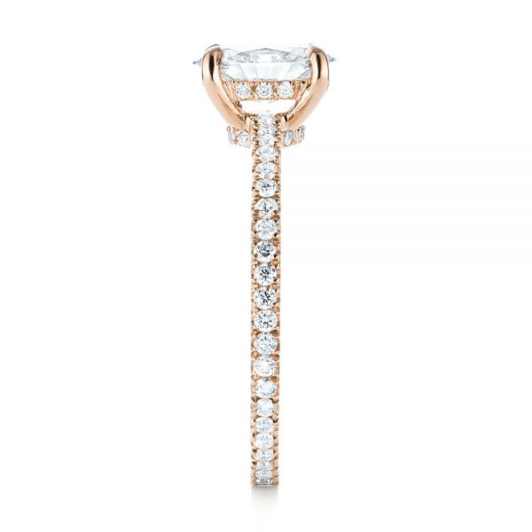 18k Rose Gold 18k Rose Gold Custom Diamond Engagement Ring - Side View -  103228