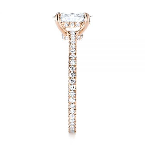 14k Rose Gold 14k Rose Gold Custom Diamond Engagement Ring - Side View - 103228