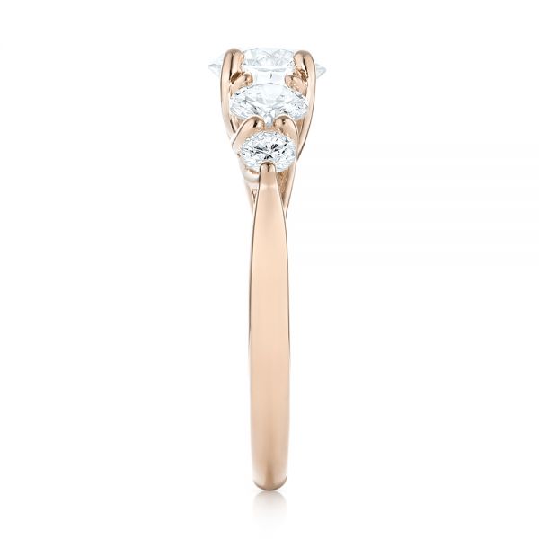 18k Rose Gold 18k Rose Gold Custom Diamond Engagement Ring - Side View -  103406