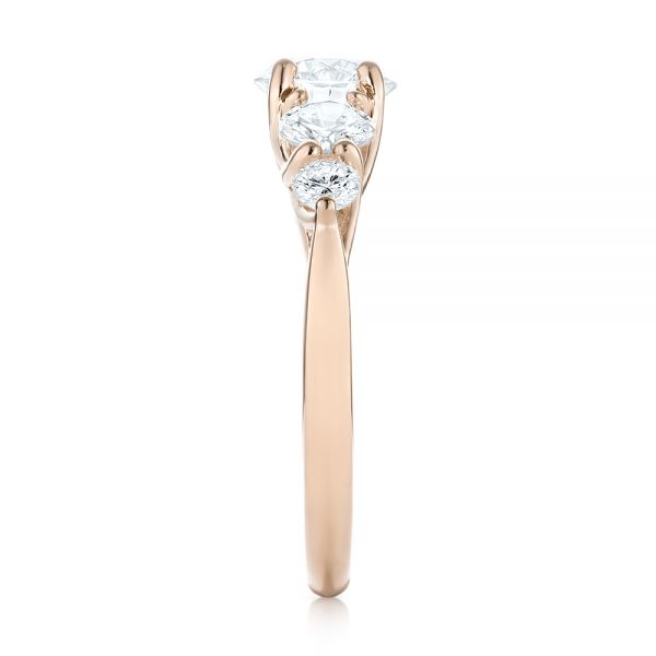 14k Rose Gold 14k Rose Gold Custom Diamond Engagement Ring - Side View -  103406