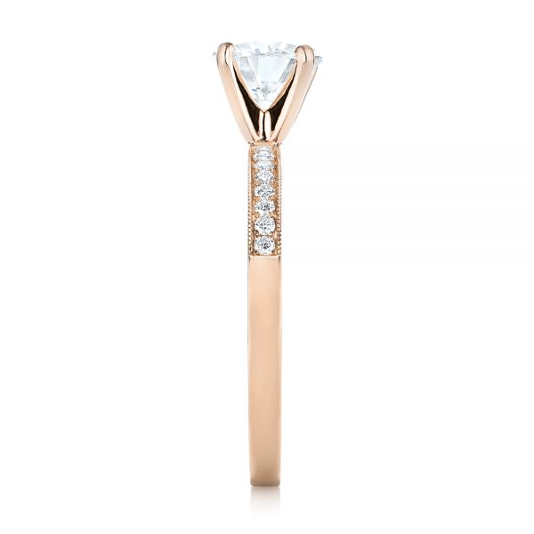 14k Rose Gold 14k Rose Gold Custom Diamond Engagement Ring - Side View - 103480