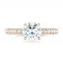 14k Rose Gold 14k Rose Gold Custom Diamond Engagement Ring - Top View -  102381 - Thumbnail
