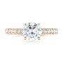 14k Rose Gold 14k Rose Gold Custom Diamond Engagement Ring - Top View -  102381 - Thumbnail