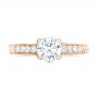 18k Rose Gold 18k Rose Gold Custom Diamond Engagement Ring - Top View -  102471 - Thumbnail