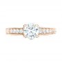 18k Rose Gold 18k Rose Gold Custom Diamond Engagement Ring - Top View -  102471 - Thumbnail