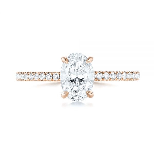 14k Rose Gold 14k Rose Gold Custom Diamond Engagement Ring - Top View - 103228
