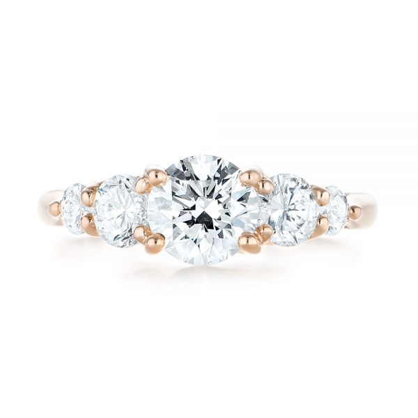 18k Rose Gold 18k Rose Gold Custom Diamond Engagement Ring - Top View -  103406