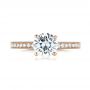 18k Rose Gold 18k Rose Gold Custom Diamond Engagement Ring - Top View -  103480 - Thumbnail