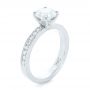 14k White Gold 14k White Gold Custom Diamond Engagement Ring - Three-Quarter View -  102381 - Thumbnail