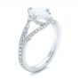 14k White Gold 14k White Gold Custom Diamond Engagement Ring - Three-Quarter View -  102412 - Thumbnail