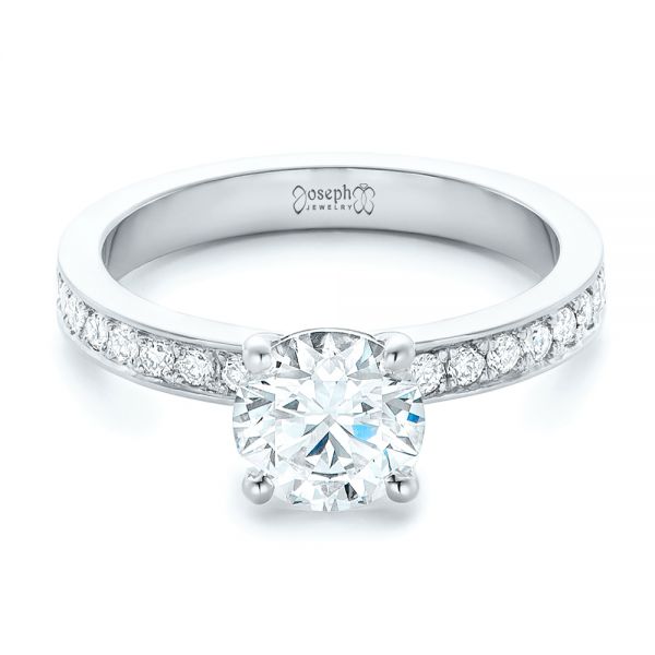 Platinum Platinum Custom Diamond Engagement Ring - Flat View - 102381
