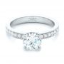 18k White Gold 18k White Gold Custom Diamond Engagement Ring - Flat View -  102381 - Thumbnail