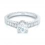 14k White Gold 14k White Gold Custom Diamond Engagement Ring - Flat View -  102471 - Thumbnail