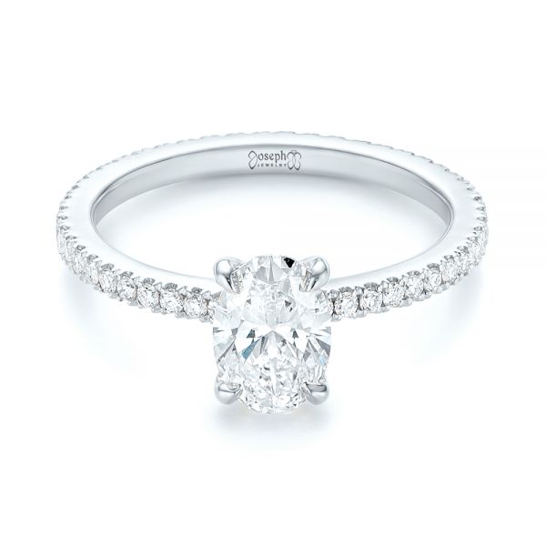 18k White Gold 18k White Gold Custom Diamond Engagement Ring - Flat View -  103228