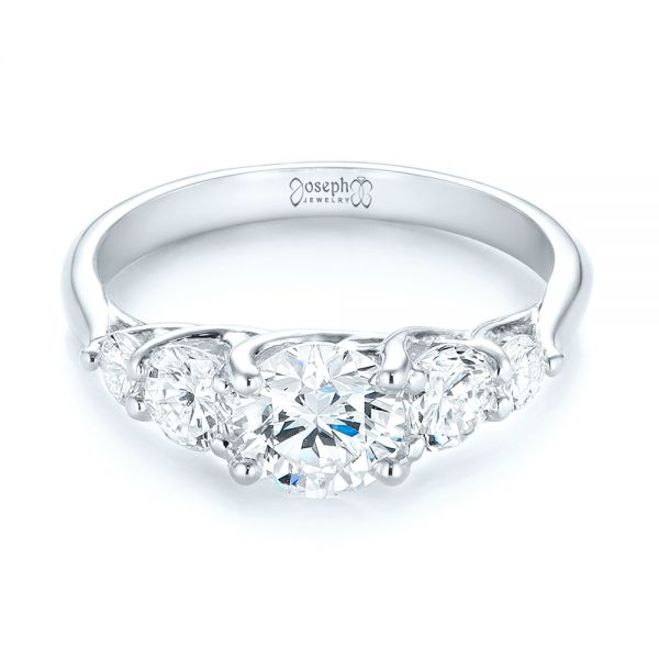 14k White Gold 14k White Gold Custom Diamond Engagement Ring - Flat View -  103406