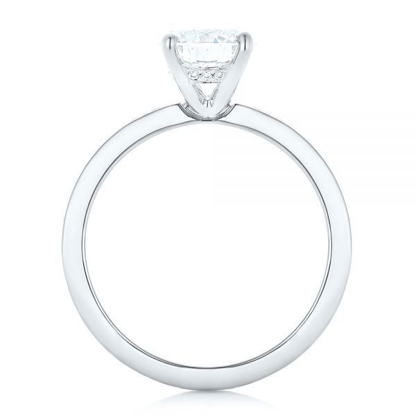 18k White Gold 18k White Gold Custom Diamond Engagement Ring - Front View -  102381