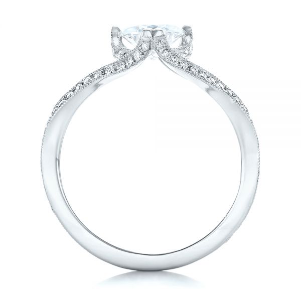 18k White Gold 18k White Gold Custom Diamond Engagement Ring - Front View -  102412