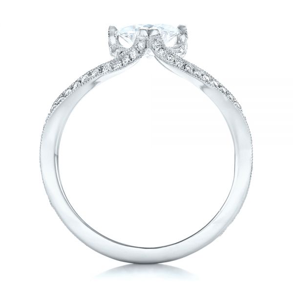 14k White Gold 14k White Gold Custom Diamond Engagement Ring - Front View - 102412