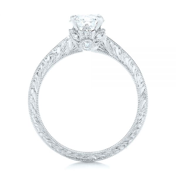 18k White Gold 18k White Gold Custom Diamond Engagement Ring - Front View -  102471