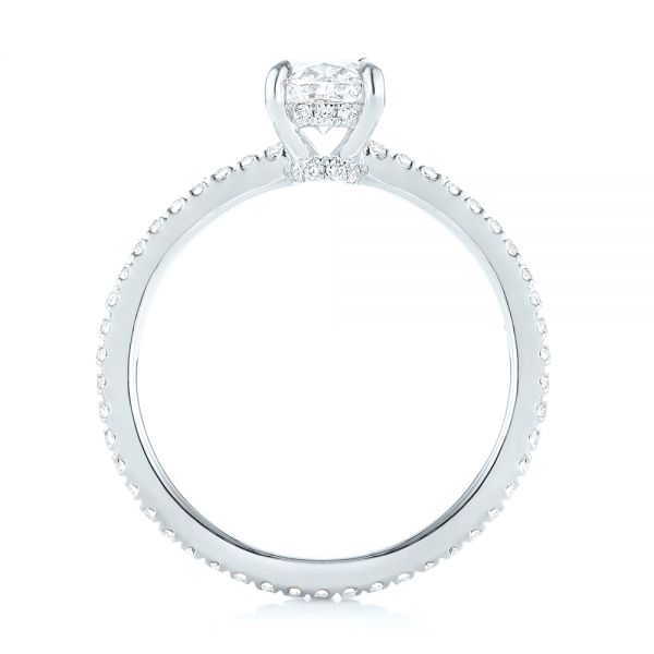 14k White Gold 14k White Gold Custom Diamond Engagement Ring - Front View -  103228