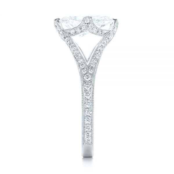 14k White Gold 14k White Gold Custom Diamond Engagement Ring - Side View - 102412