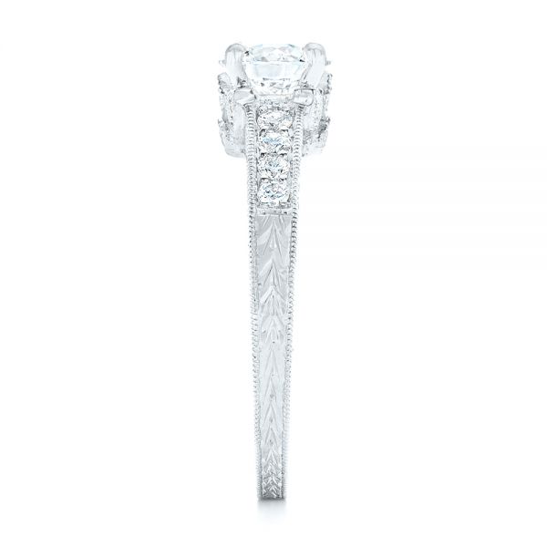 14k White Gold 14k White Gold Custom Diamond Engagement Ring - Side View -  102471