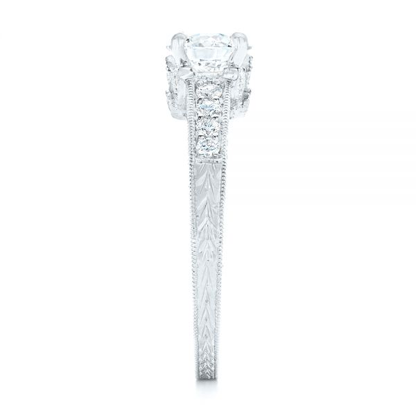 Platinum Platinum Custom Diamond Engagement Ring - Side View - 102471