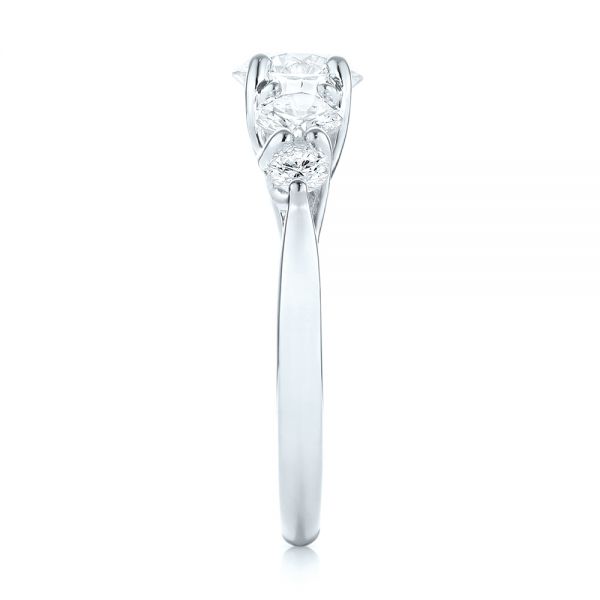 18k White Gold 18k White Gold Custom Diamond Engagement Ring - Side View -  103406