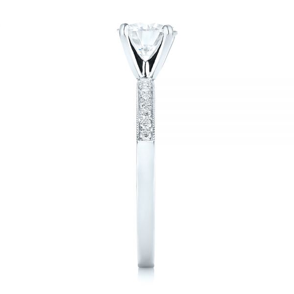  Platinum Platinum Custom Diamond Engagement Ring - Side View -  103480
