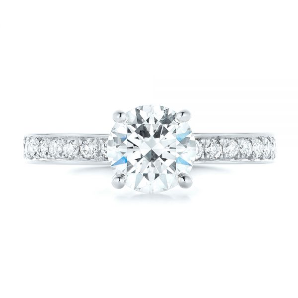Platinum Platinum Custom Diamond Engagement Ring - Top View - 102381