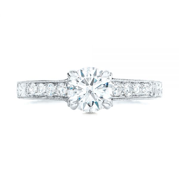 Platinum Platinum Custom Diamond Engagement Ring - Top View - 102471