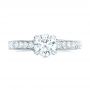 14k White Gold 14k White Gold Custom Diamond Engagement Ring - Top View -  102471 - Thumbnail