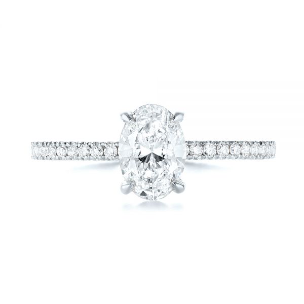 14k White Gold 14k White Gold Custom Diamond Engagement Ring - Top View -  103228