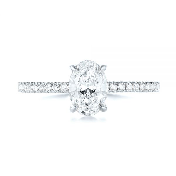 Platinum Platinum Custom Diamond Engagement Ring - Top View - 103228