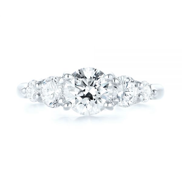 14k White Gold 14k White Gold Custom Diamond Engagement Ring - Top View -  103406