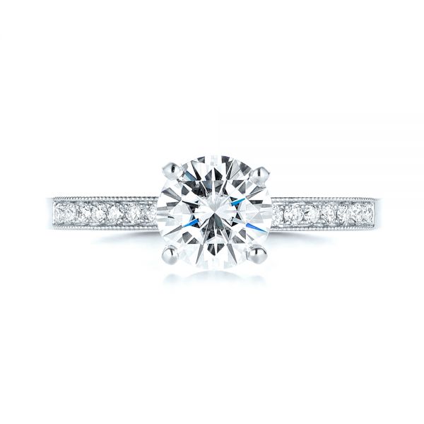 Platinum Platinum Custom Diamond Engagement Ring - Top View - 103480