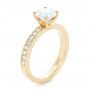 18k Yellow Gold Custom Diamond Engagement Ring - Three-Quarter View -  102381 - Thumbnail