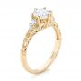 14k Yellow Gold Custom Diamond Engagement Ring - Three-Quarter View -  103227 - Thumbnail