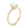 14k Yellow Gold Custom Diamond Engagement Ring - Three-Quarter View -  103228 - Thumbnail