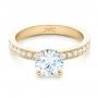 18k Yellow Gold Custom Diamond Engagement Ring - Flat View -  102381 - Thumbnail