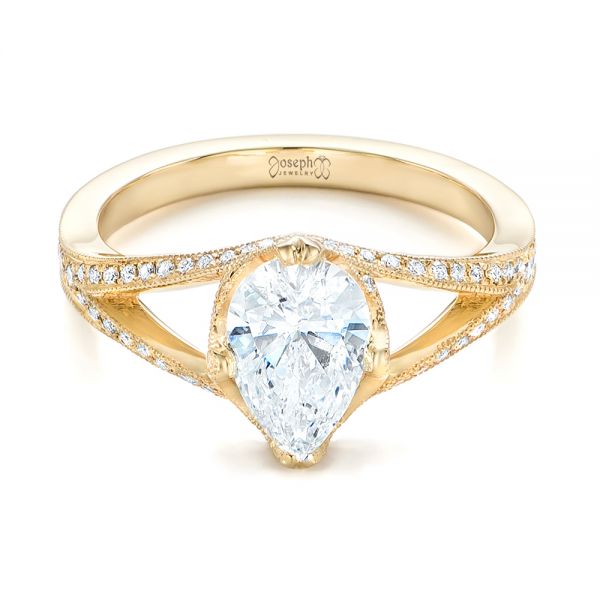 14k Yellow Gold 14k Yellow Gold Custom Diamond Engagement Ring - Flat View -  102412