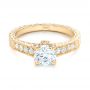 18k Yellow Gold Custom Diamond Engagement Ring - Flat View -  102471 - Thumbnail